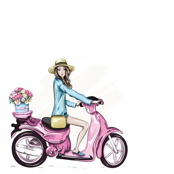 x10 Fashion Scoote Girl Cards Stickers Envelopes Fashion Stationery Stickers - Picture 3 of 10